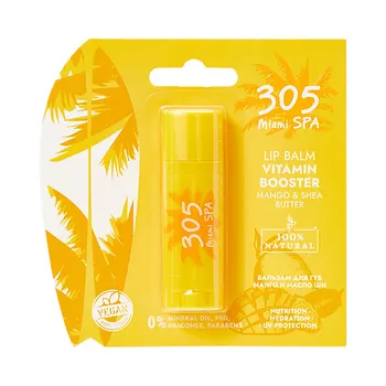 305 MIAMI SPA Бальзам для губ «Манго И Масло Ши» Lip Balm Vitamin Booster Mango & Shea Butter