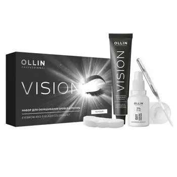 Ollin Professional Vision - Набор для окрашивания бровей и ресниц (Черный)