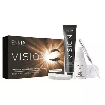 Ollin Professional Vision - Набор для окрашивания бровей и ресниц (Холодно-коричневый)