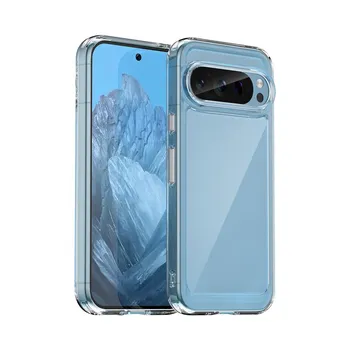 Ударопрочный акриловый прозрачный чехол для телефона Google Pixel 9 Pro XL с цветной рамкой, твердый чехол для Pixel 8 Pro 8A For Pixel 8 чёрный