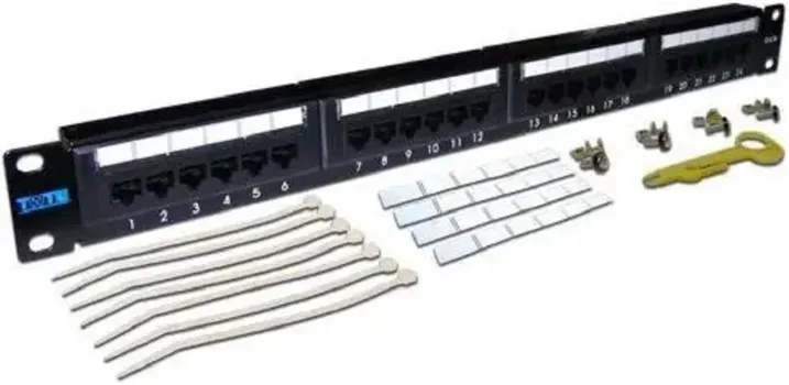 Патч-панель 19", 24xRJ45, UTP, Кат. 5е TWT TWT-PP24UTP 1U