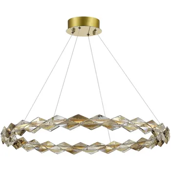 Подвесной светильник ST Luce Diamanta SL6009.213.01 Хром/Прозрачный, Янтарный LED 1*30W 3000K кольцо