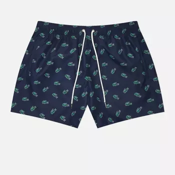 Мужские шорты Lacoste Crocodile Print, цвет синий, размер M