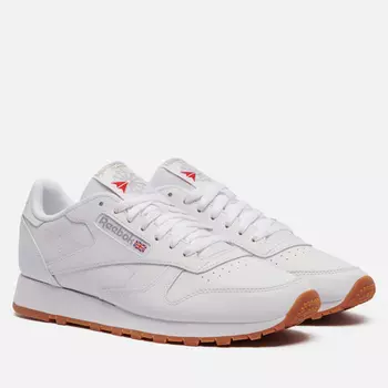 Мужские кроссовки Reebok Classic Leather, цвет белый, размер 50 EU