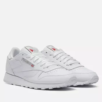 Мужские кроссовки Reebok Classic Leather, цвет белый, размер 50 EU