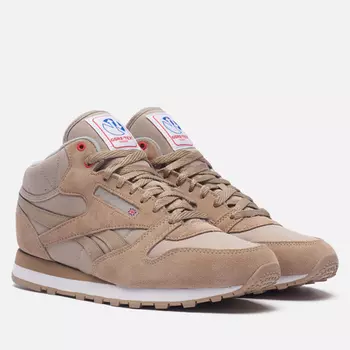 Мужские кроссовки Reebok Classic Leather Mid, цвет бежевый, размер 45.5 EU