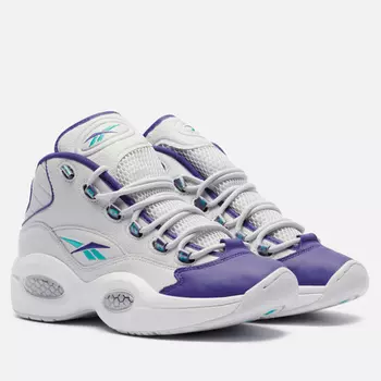 Мужские кроссовки Reebok Question Mid Hornets, цвет белый, размер 45.5 EU