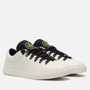 Мужские кроссовки Stone Island Leather, цвет белый, размер 43 EU