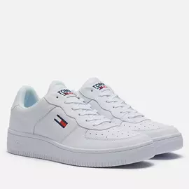 Мужские кроссовки Tommy Jeans Mono-Colour Cupsole Trainers, цвет белый, размер 43 EU