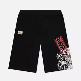 Мужские шорты Evisu Godhead x Bonsai Printed, цвет чёрный, размер L
