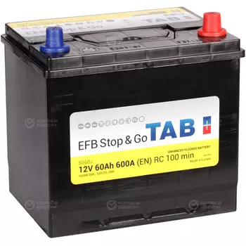 Автомобильный аккумулятор Tab Asia EFB Stop&amp;Go 60 Ач обратная полярность D23L