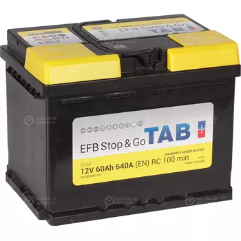 Автомобильный аккумулятор Tab Stop&Go 60 Ач обратная полярность L2