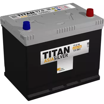 Автомобильный аккумулятор Titan Asia Silver 77 Ач обратная полярность D26L