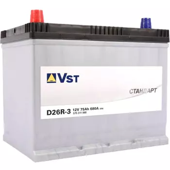 Автомобильный аккумулятор VST 75 Ач прямая полярность D26R
