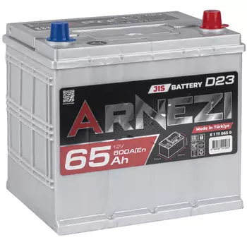 Автомобильный аккумулятор ARNEZI JIS 65 Ач обратная полярность D23L