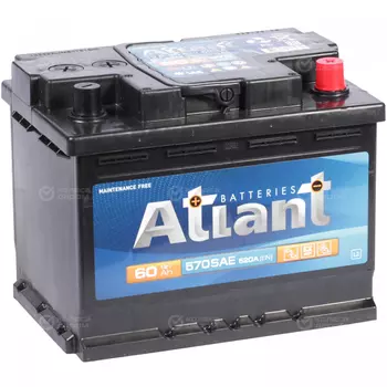 Автомобильный аккумулятор Atlant 60 Ач обратная полярность L2