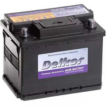 Автомобильный аккумулятор Delkor AGM 60 Ач обратная полярность L2