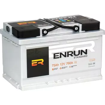Автомобильный аккумулятор Enrun 75 Ач прямая полярность L3