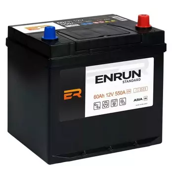 Автомобильный аккумулятор Enrun JIS Standart 60 Ач обратная полярность D23L