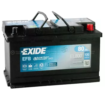 Автомобильный аккумулятор Exide EFB Start-Stop 80 Ач обратная полярность L4
