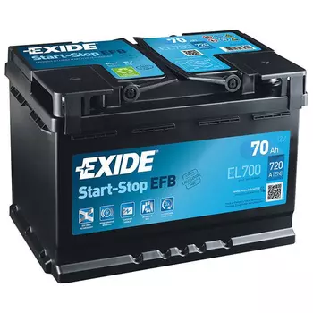 Автомобильный аккумулятор Exide EFB 70 Ач обратная полярность L3