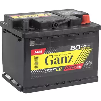 Автомобильный аккумулятор GANZ 60 Ач обратная полярность L2
