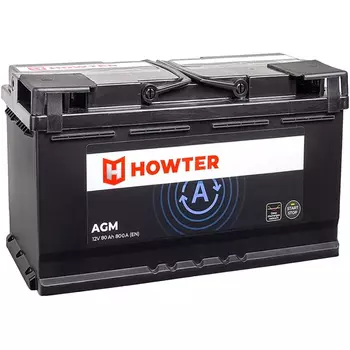 Автомобильный аккумулятор Howter AGM 80 Ач обратная полярность L4
