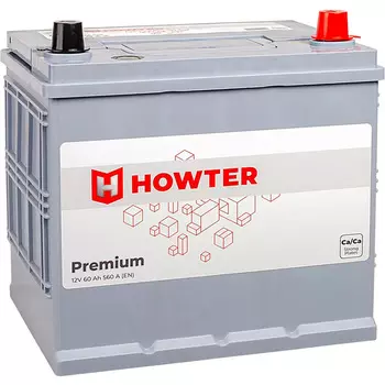 Автомобильный аккумулятор Howter Premium Asia 60 Ач обратная полярность D23L