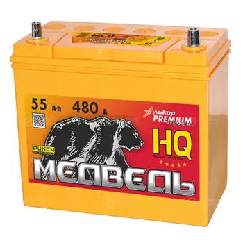 Автомобильный аккумулятор Медведь HQ Asia 55 Ач прямая полярность B24R