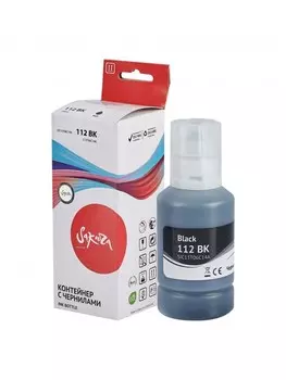 Контейнер с чернилами Sakura C13T06C14A (112 BK) для Epson L6460/L6490/L6550/L6570/L6570/L6580/11160/15150/15160/L15180, черный, пигментный тип, 7500