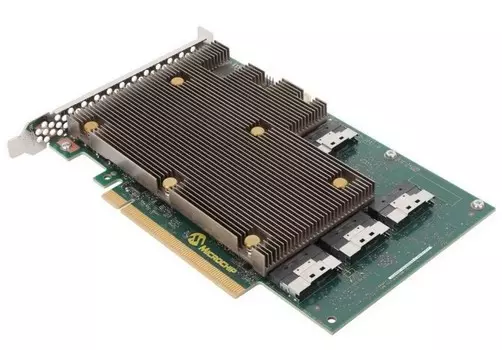 Контроллер Adaptec 3258UPС32IX2S PCIe 4.0 x16, 24G SAS/SATA/NVMe, 32port(4xINT SFF-8654), 8GB Cache, RTL