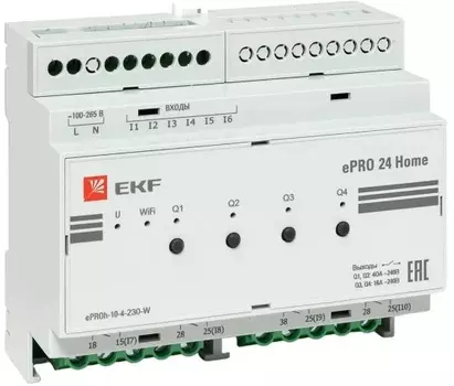 Контроллер EKF ePRO-h-10-4-230-W ePRO24 удаленного управления 6вх4вых 230В WiFi Home