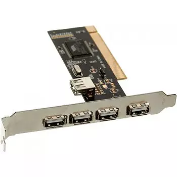 Контроллер Exegate EX281227RUS PCI v2.2, 4*USB2.0 ext. + 1*USB2.0 int., VIA Labs Chipset VT6212L