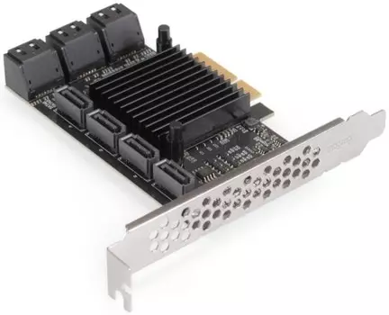 Контроллер Exegate EXE-510 EX296208RUS (PCI-E x4, SATA3 6Gb/s, 10 int, ASMedia Chipset ASM1166+JMB575)