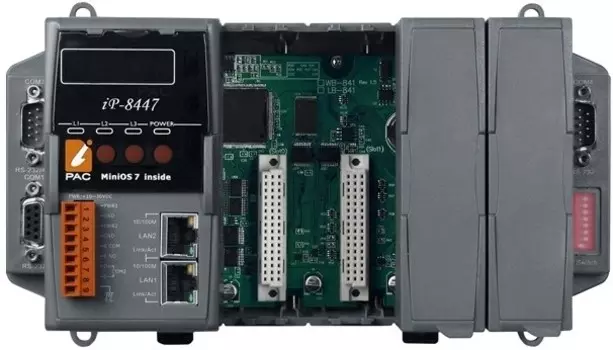 Контроллер ICP DAS iP-8447 CR 4 slots Faster CPU (80 MHz) Dual Ethernet ISaGRAF PAC 80186, 80MHz, 10/100 Mbps