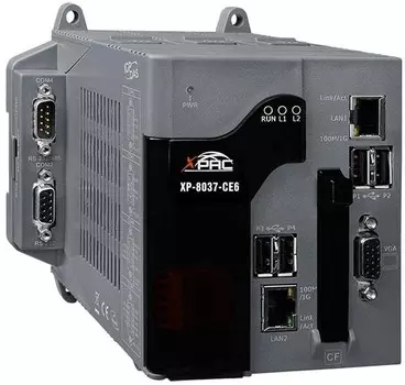 Контроллер ICP DAS XP-8037-CE6 x86 1ГГц, 2Гб DDR3 SDRAM, 32Гб Flash, 3xRS-232, 1xRS-485, 1xRS-232/485, VGA, 2xEthernet, без слота расширения, ISaGRAF
