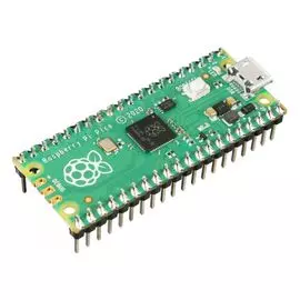 Контроллер Raspberry Pi Pico with pins ARM Cortex–M0+, 264 КБайт, размеры 21х55 мм