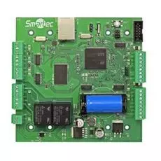 Контроллер Smartec ST-NC221 сетевой, на 2 двери, 2 порта считывателей, 6 вх/2 вых, работа под управлением ПО Timex, TCP/IP, Wiegand 26/34, без бокса