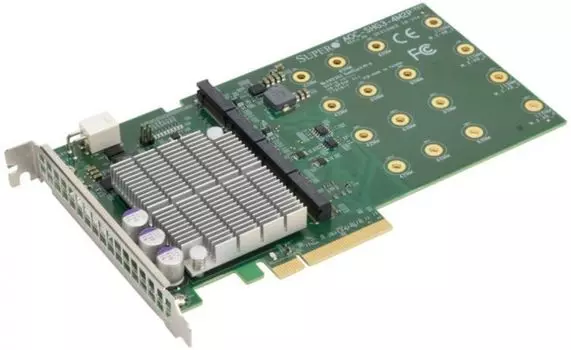 Контроллер Supermicro AOC-SHG3-4M2P Full Height, Quad-port M.2 NVMe SSD PCI-E 3.0
