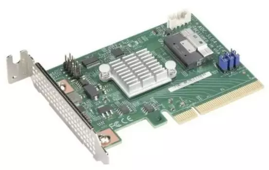 Контроллер Supermicro AOC-SLG4-2E4T-O NVMe 2-Port Retimer, x8 PCIe Gen 4, Low Profile AOC, RoHS