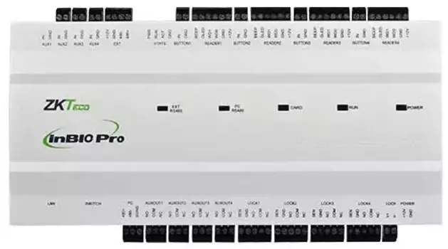 Контроллер ZKTeco inBio260 Pro SilkID и Face. Память RFID карт: 60000; Память шаблонов отпечатков: 20000; Память журнала событий: 100000