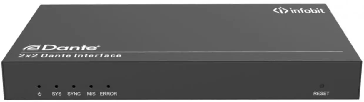 Конвертер Infobit iTrans DP-BOX-202 2-канальный аналоговый аудиокодер/декодер Dante (TR), питание PoE, Phoenix порт