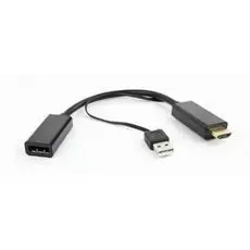 Конвертер интерфейсов Cablexpert HDMI - DisplayPort черный, 5 VDC/1A, 15см