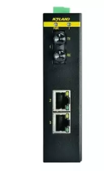 Конвертер промышленный Kyland KOM300F 302121232 1 100Base-FX single mode fiber port, SC connector, 1550nm, 80km, 2 10/100Base-TX RJ45 ports, 24-48VDC(