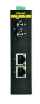 Конвертер промышленный Kyland KOM300F 302121251 1 100Base-FX multi mode fiber port, FC connector, 1310nm, 5km, 2 10/100Base-TX RJ45 ports, 100-240VAC/