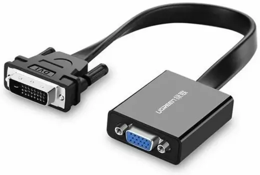 Конвертер UGREEN 40259 DVI-D to VGA, черный