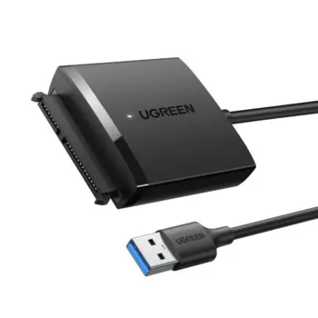 Конвертер UGREEN CM257 60561 USB 3.0 A To 3.5''/2.5" SATA, цвет: черный