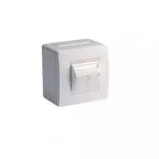 Коробка DKC 10656 в сборе с 2 розетками RJ45, кат.5е (телефон / компьютер), белая, "In-liner Classic"
