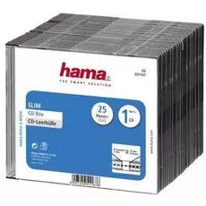 Коробка для CD/DVD HAMA H-51167 00051167 на 1CD/DVD Slim Box, 25 шт.
