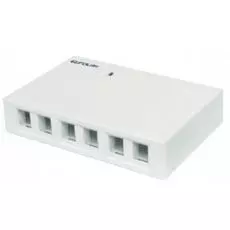 Коробка Eurolan 12B-00-06WT настенная, 6-портовая, белая